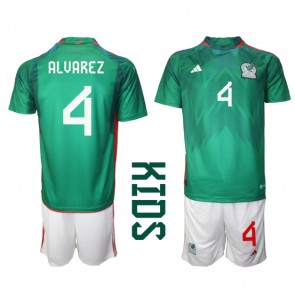 Mexico Edson Alvarez #4 Replica Home Stadium Kit for Kids World Cup 2022 Short Sleeve (+ pants)